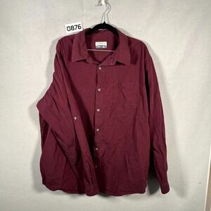 Magellan Outdoors Shirt Mens XL Maroon Classic Fit Roll Tab Sleeve Button Up